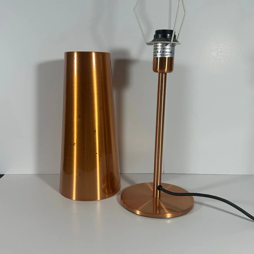 Vintage IKEA Copper Metal Tallvik Lamp With Perforations Anne Nilsson Design